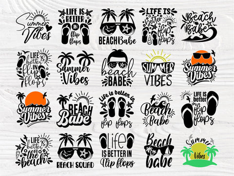 Summer SVG Bundle, Beach Babe Svg, Flip Flops Svg SVG TonisArtStudio 
