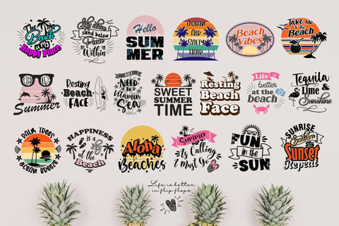 Summer SVG Bundle | Beach Quotes Shirt Designs SVG OrangeBrushStudio 