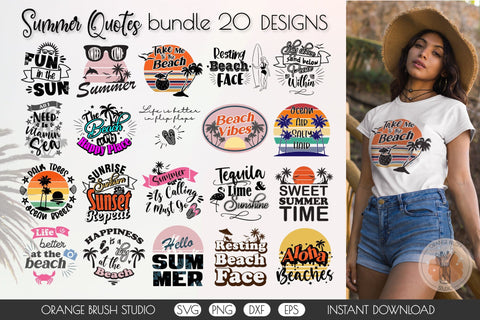 Summer SVG Bundle | Beach Quotes Shirt Designs SVG OrangeBrushStudio 