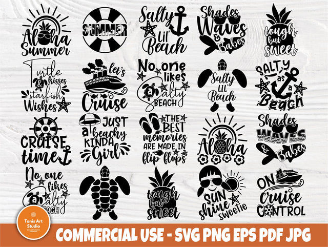 Summer SVG Bundle, Beach Quotes Svg, Vacation Svg SVG TonisArtStudio 