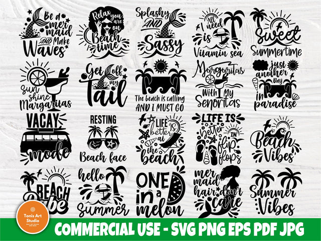 Summer SVG Bundle, Beach Svg, Mermaid Shirt Quotes SVG TonisArtStudio 