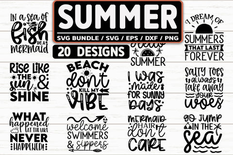 Summer SVG Bundle Cut File SVG akazaddesign 