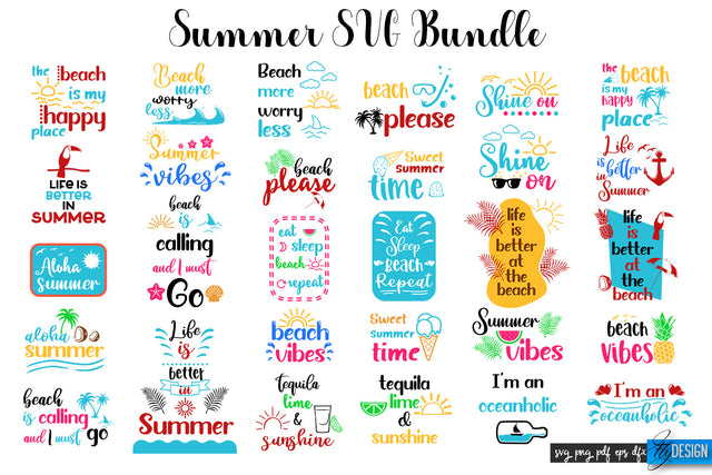 Summer SVG Bundle. Hello Summer SVG Bundle. T Shirt Designs. SVG Fly Design 