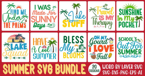Summer SVG Bundle, hello summer svg, vacation svg, pineapple svg, mermaid svg, beach svg, sea svg, sunrise svg, svg designs SVG Rafiqul20606 
