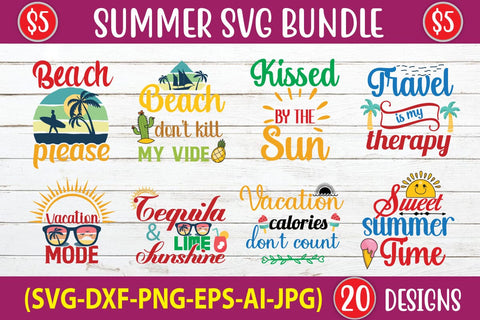 Summer SVG Bundle, Summer Clipart, Vacation SVG, PNG, Summer shirt svg, Beach shirt svg, Beach Babe svg, Summer Quote, Cricut, Cut Files, Silhouette SVG Blessedprint 