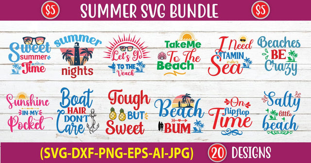 Summer SVG Bundle, Summer Clipart, Vacation SVG, PNG, Summer shirt svg, Beach shirt svg, Beach Babe svg, Summer Quote, Cricut, Cut Files, Silhouette SVG Blessedprint 