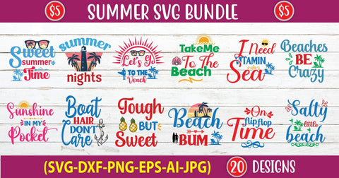 Summer SVG Bundle, Summer Clipart, Vacation SVG, PNG, Summer shirt svg, Beach shirt svg, Beach Babe svg, Summer Quote, Cricut, Cut Files, Silhouette SVG Blessedprint 