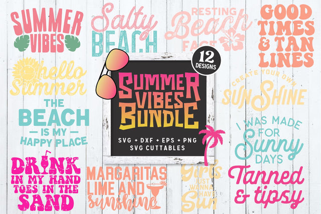 Summer svg Bundle - Summer Cut File - Beach - Quotes - svg - svg - dxf - eps - png - Silhouette - Cricut - Digital File SVG Svg Cuttables 
