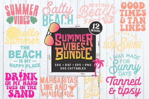 Summer svg Bundle - Summer Cut File - Beach - Quotes - svg - svg - dxf - eps - png - Silhouette - Cricut - Digital File SVG Svg Cuttables 