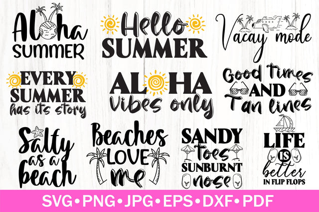 Summer SVG Bundle | Summer Quotes Bundle SVG SeventhHeavenStudios 