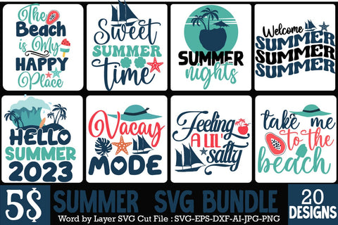 Summer SVG Bundle, Summer Sublimation Bundle,Funny Summer SVG Bundle,Summer SVG Bundle, Beach Quotes, Vacation t shirt SVG BlackCatsMedia 