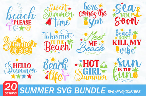 Summer SVG Bundle, Summer Svg, Beach Svg, Summer Design for Shirts, Summertime Svg, Summer Cut Files, Cricut, Silhouette, Png SVG MD mominul islam 