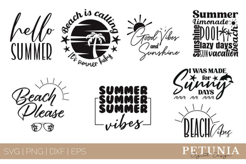 Summer SVG Bundle | Summer Vibes SVG SVG Petunia Digital Design 