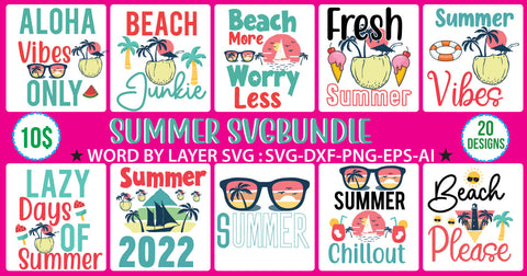 Summer SVG Bundle,Summer SVG Bundle Quotes, Beach SVG Bundle, Summer Vacation SVG Bundle | Summer SVG Bundle. Hello Summer SVG Bundle. T Shirt Designs SVG BlackCatsMedia 