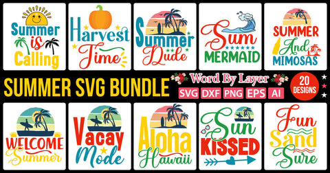 Summer Svg Bundle,SVGs,quotes-and-sayings,food-drink,mini-bundles,print-cut,on-sale, SVG DesignPlante 503 