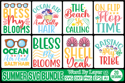Summer Svg Bundle,SVGs,quotes-and-sayings,food-drink,mini-bundles,print-cut,on-sale, SVG DesignPlante 503 