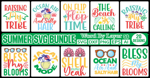 Summer Svg Bundle,SVGs,quotes-and-sayings,food-drink,mini-bundles,print-cut,on-sale, SVG DesignPlante 503 