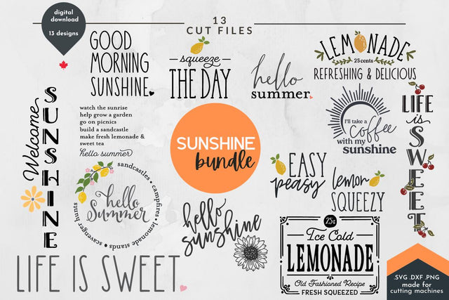 Summer SVG Cut File Bundle - 13 Designs SVG Lettershapes 