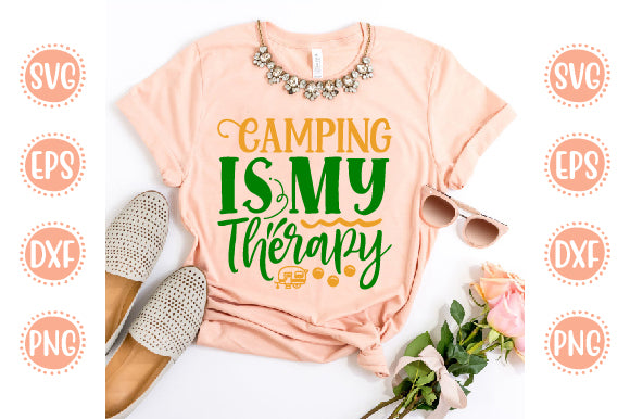 Summer Svg Design Camping Is My Therapy SVG SH_Tee store 