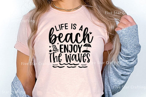 Summer SVG Design, Life is a beach enjoy the waves SVG FiveStarCrafting 