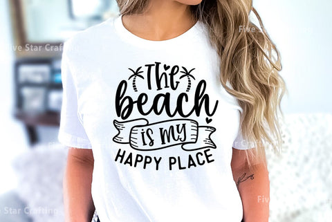Summer SVG Design, The beach is my happy place SVG FiveStarCrafting 
