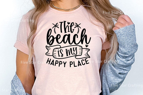 Summer SVG Design, The beach is my happy place SVG FiveStarCrafting 