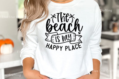 Summer SVG Design, The beach is my happy place SVG FiveStarCrafting 