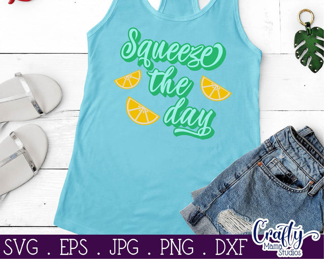 Summer Svg - Lemonade - Lemons - Squeeze The Day Svg SVG Crafty Mama Studios 