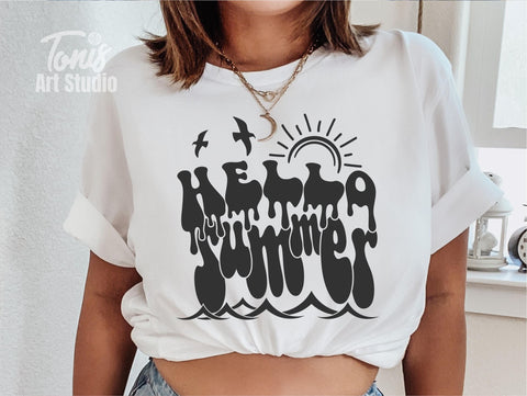 Summer SVG PNG DXF | Hello Summer Svg | Summer Quotes Svg | 6 Summer Svg Designs | Summer Sayings Svg | Cricut Cut Files | Silhouette Svg SVG TonisArtStudio 
