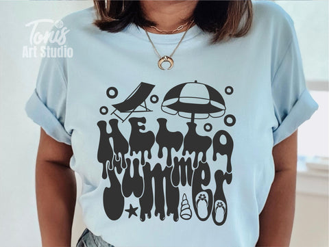 Summer SVG PNG DXF | Hello Summer Svg | Summer Quotes Svg | 6 Summer Svg Designs | Summer Sayings Svg | Cricut Cut Files | Silhouette Svg SVG TonisArtStudio 