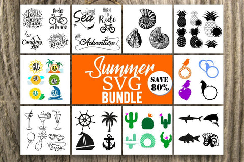 Summer SVG Set Bundle, 10 sets with 47 designs SVG VectorSVGdesign 