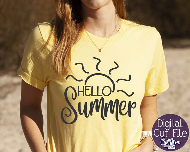 Summer Svg - Sun - Hello Summer Svg - Beach Quote SVG Crafty Mama Studios 