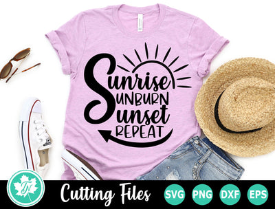 Summer SVG | Sunrise Sunburn Sunset Repeat SVG TrueNorthImagesCA 