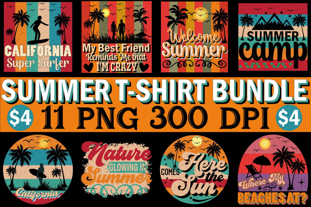 Summer T-shirt Design Bundle Sublimation SVGArt 