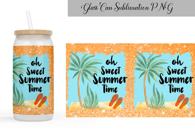 Summer Time Glass Can Sublimation Sublimation WatercolorColorDream 