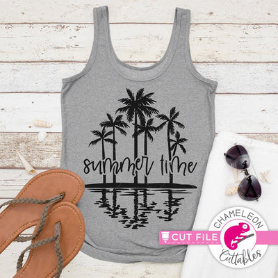 Summer Time Palm Trees - Beach - Shirt - Vacation - Palm Tree - SVG SVG Chameleon Cuttables 