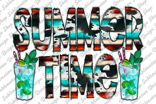 Summer Time Png, Cowhide Serape Png, Summer Sublimation, Mojito Png, Cocktail Png, Instant Download, Sublimation Designs, Digital Download Sublimation SublimationDesignShop 