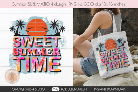 Summer Time PNG For Sublimation Aloha Beach Shirt Mug Design Sublimation OrangeBrushStudio 