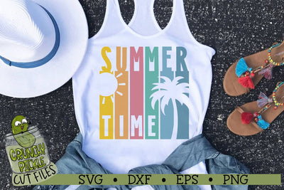 Summer Time Scene Beach SVG Cut File SVG Crunchy Pickle 