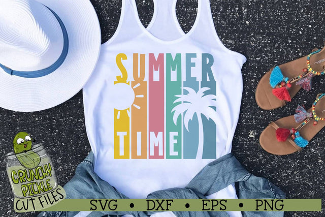 Summer Time Scene Beach SVG Cut File SVG Crunchy Pickle 