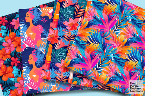 Summer Tropical Island | Fashion Doll Digital Pattern Fine Purple Elephant Creations 