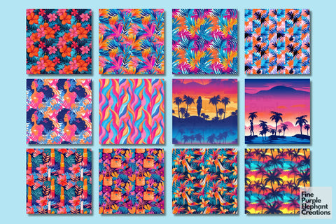 Summer Tropical Island | Fashion Doll Digital Pattern Fine Purple Elephant Creations 