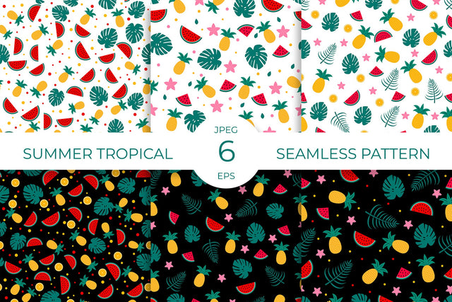 Summer tropical seamless pattern. Digital paper Digital Pattern LaBelezoka 