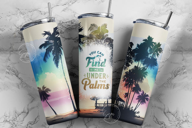 Summer Tumbler Design, 20 Oz Skinny Tumbler Sublimation Wrap, Beach Tumbler, Vacation Design, Summer Vibes, Sunset Tumbler, Digital Download Sublimation Syre Digital Creations 