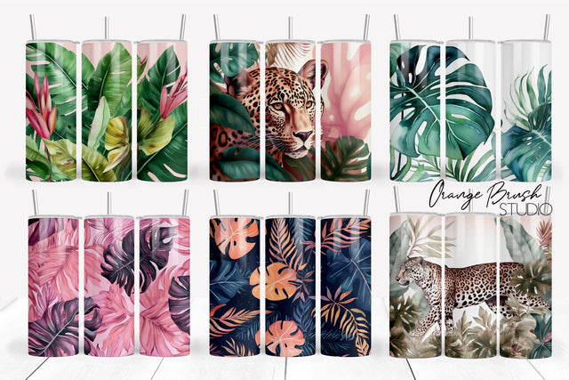 Summer Tumbler Wrap Bundle 6 PNG Sublumation Designs Sublimation OrangeBrushStudio 