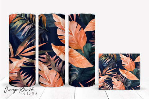 Summer Tumbler Wrap, Tropical Tumbler Sublimation Design Sublimation OrangeBrushStudio 
