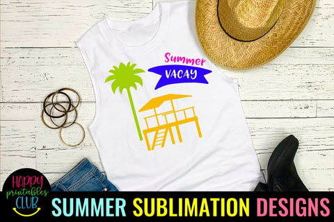 Summer Vacay Sublimation Design-Summer Sublimation PNG Sublimation Happy Printables Club 