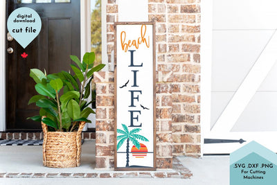 Summer Vertical Sign Beach Life SVG Cut File SVG Lettershapes 