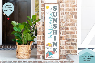 Summer Vertical Sign, Welcome Sunshine SVG SVG Lettershapes 