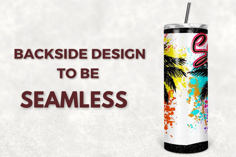 Summer Vibes 20oz Skinny Tumbler Sublimation, Beach Tumbler Design Straight & Tapered PNG Sublimation TumblersByPhill 